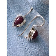 307 Boucles d'oreilles rubis, agent sterling